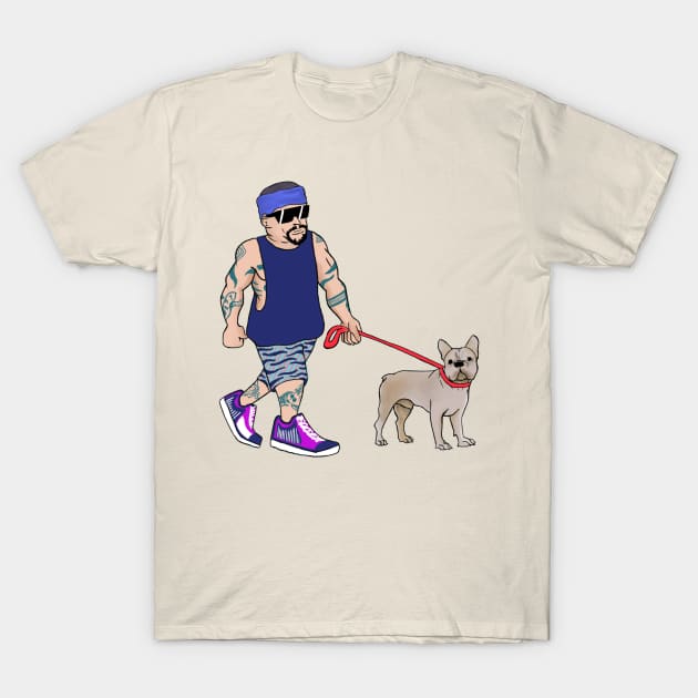 Rapper With Puppy Frenchie - Rappers with Puppies T-Shirt by heidiki.png